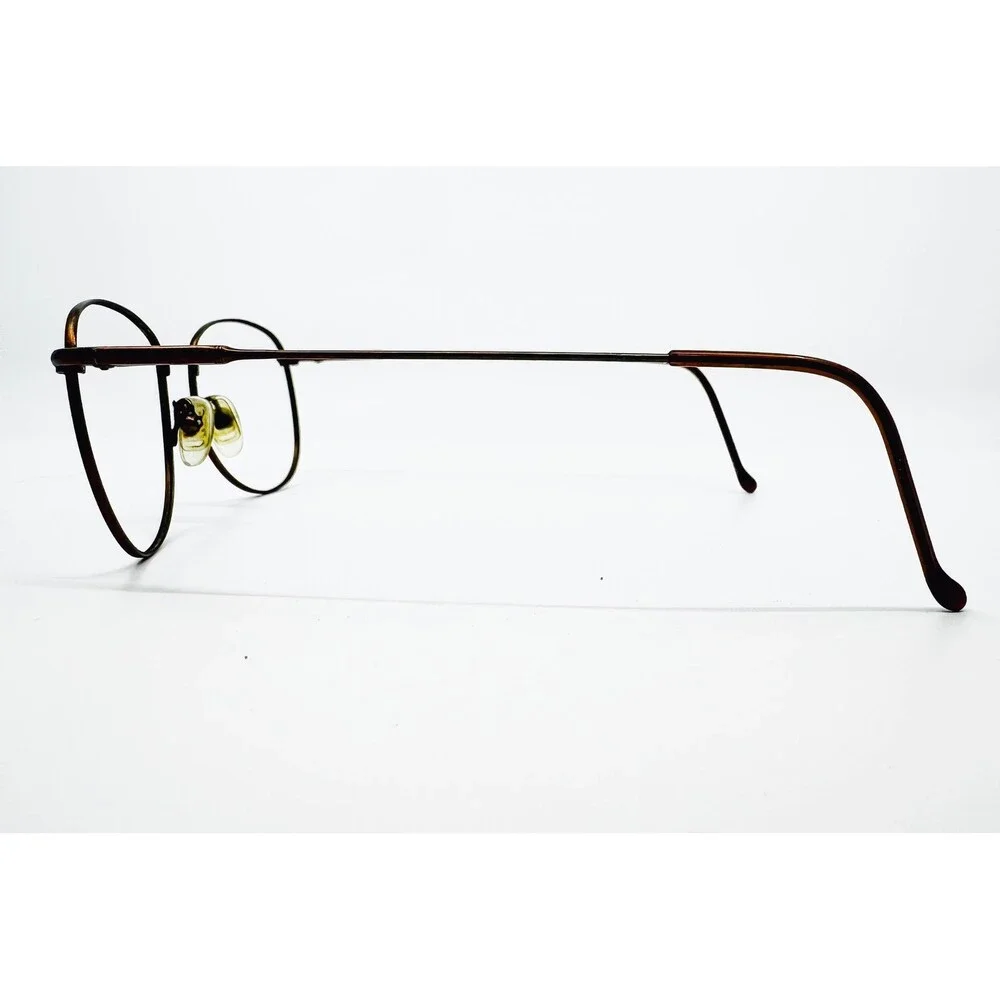 Safilo Team Eyeglasses Frames Mens Brown Round Metal Italy 3896 145
